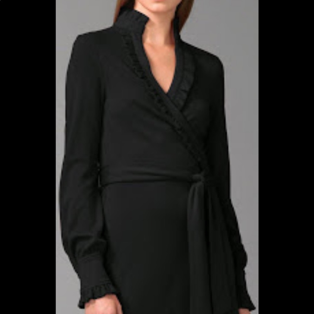 Classic Dvf Wool Volante Wrap Dress